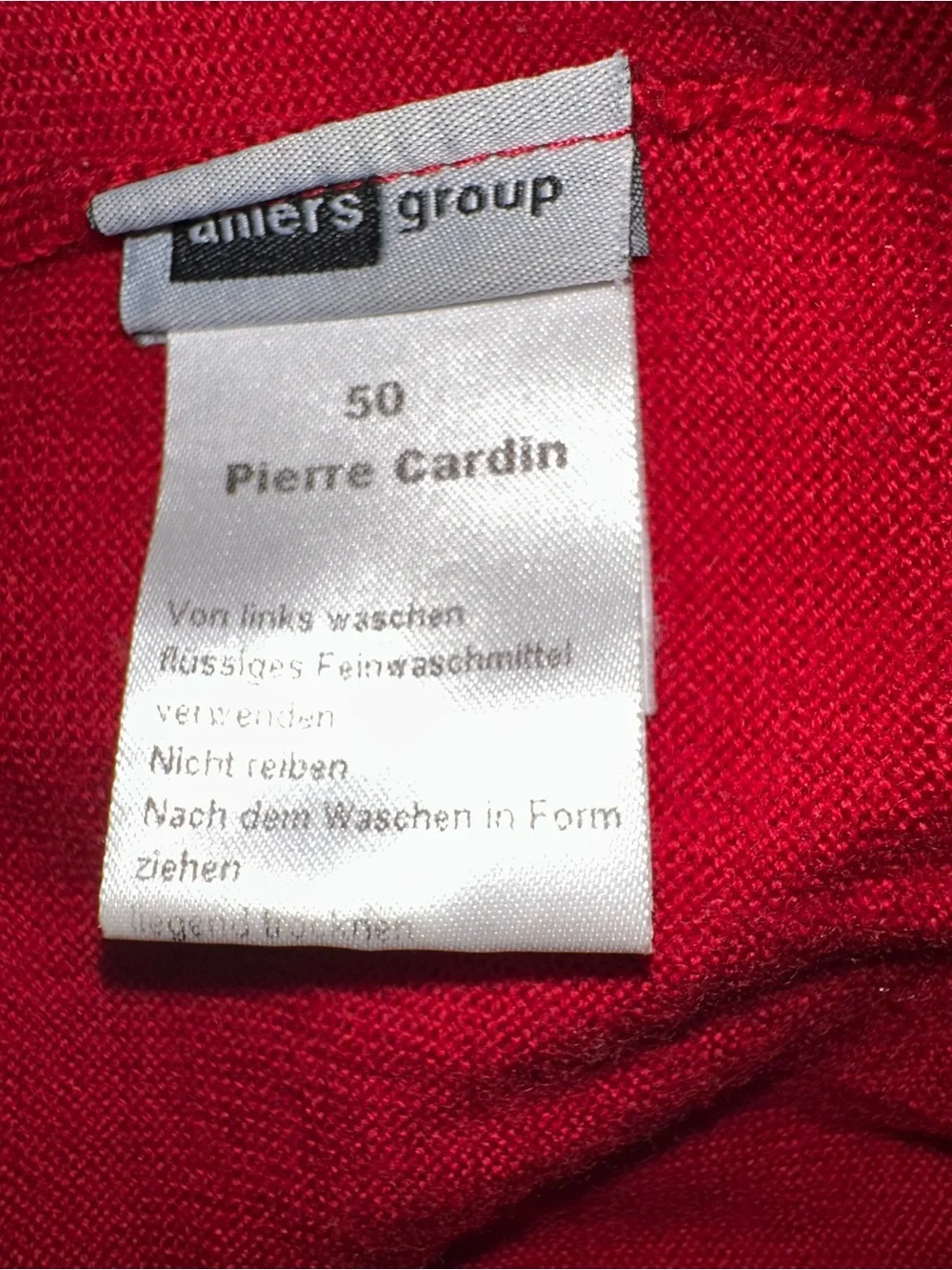 Pierre Cardin 100% Merino Wool Red V-Neck Sweater Men’s L size| Made in Germany